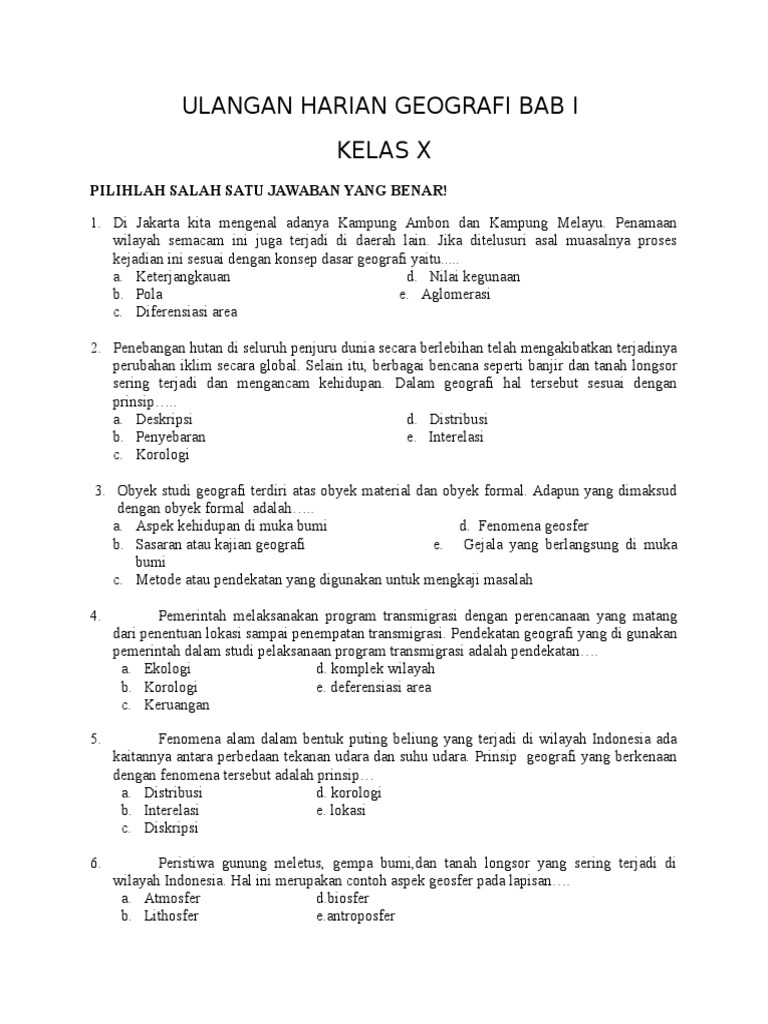 5 Fakta Mengejutkan dari Bank Soal Geografi Kelas X Semester 1 yang Wajib Kamu Tahu