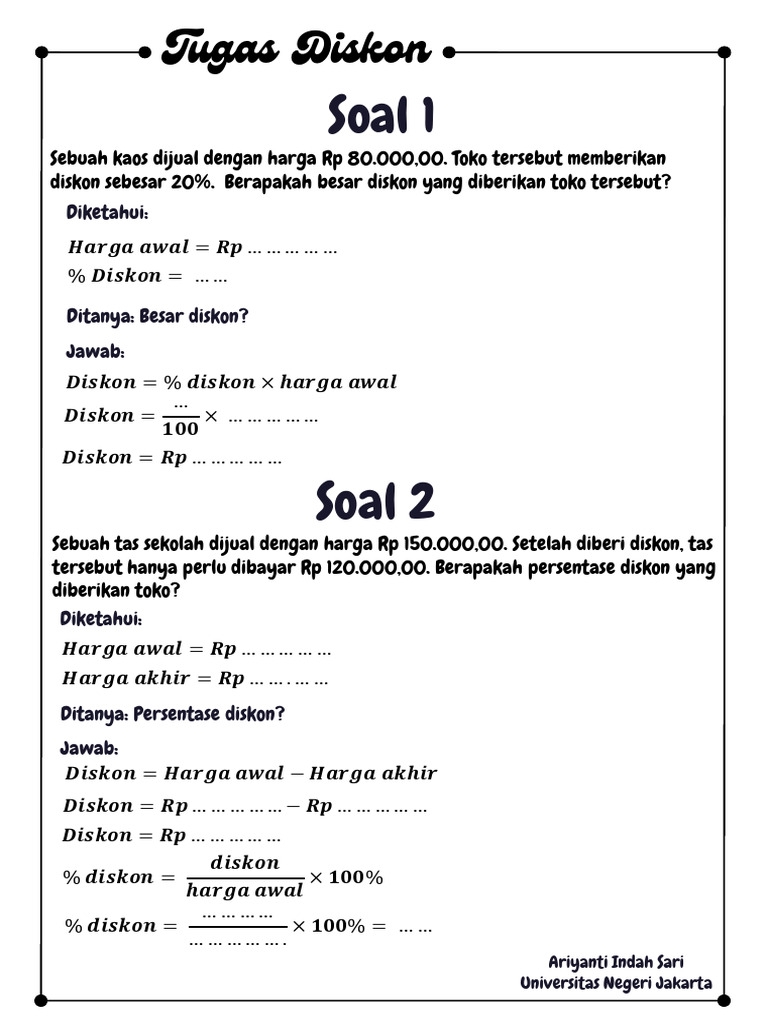 7 Rahasia Cepat Menghitung Contoh Soal Discon SD Kelas 4 Agar Anak Tidak Salah Lagi