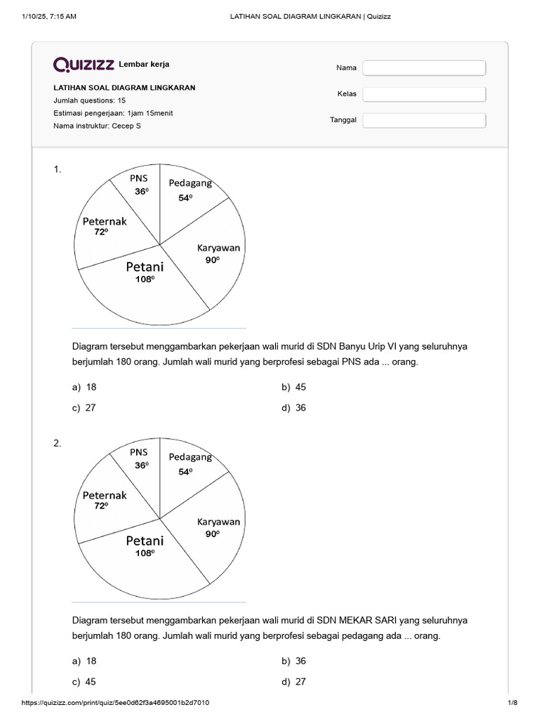3 Contoh Soal Diagram Penaksiran Persen Kelas 4 SD yang Bikin Anak Langsung Paham