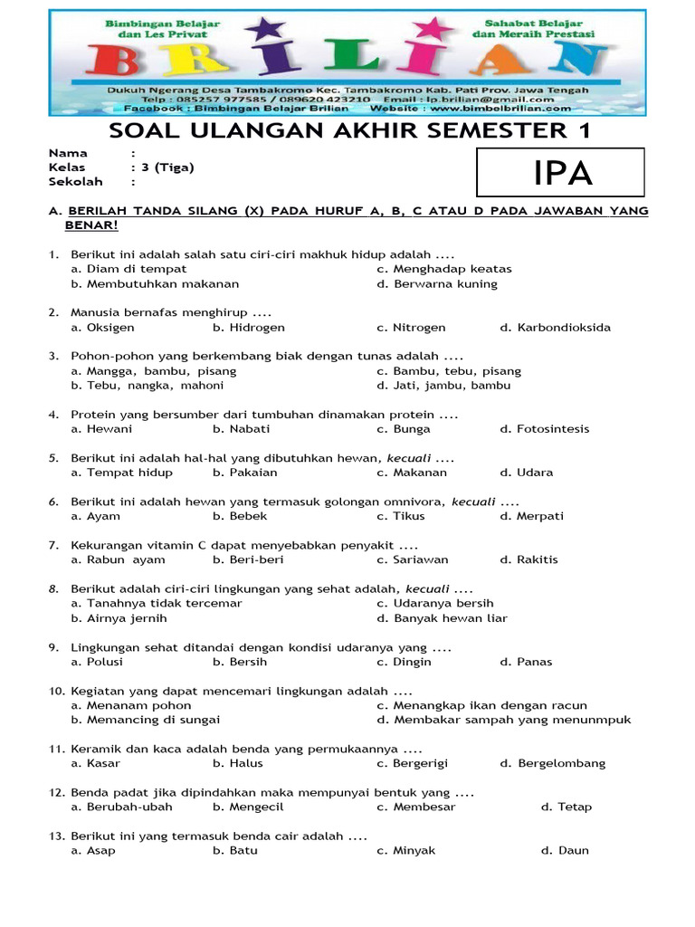 8 Fakta Mengejutkan di Bank Soal IPA Kelas 3 Semester 1 yang Wajib Diketahui Orang Tua