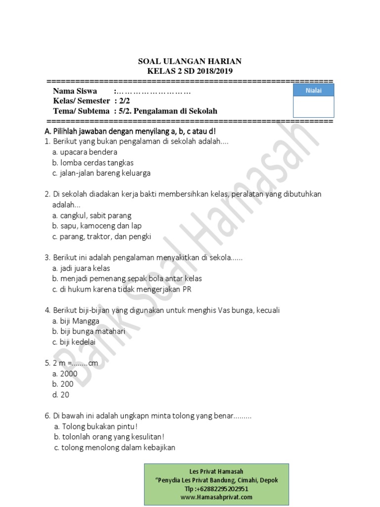 7 Rahasia Menguasai Contoh Soal MID Kelas 2 Tema 5 Semester 2 K13 Sebelum Ujian Dimulai