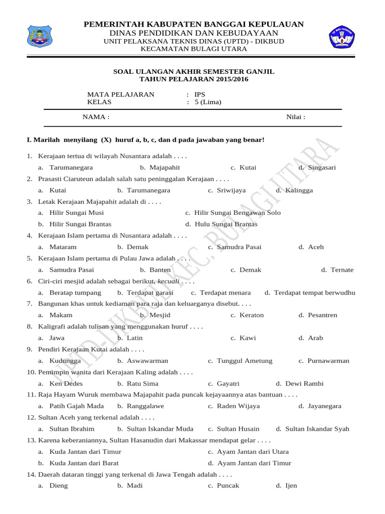Contoh Soal Kelas 5 SD Bahasa IPS Semester 1 Terbaru 2026 yang Sering Muncul di Ujian, Wajib Tahu Sebelum Terlambat!