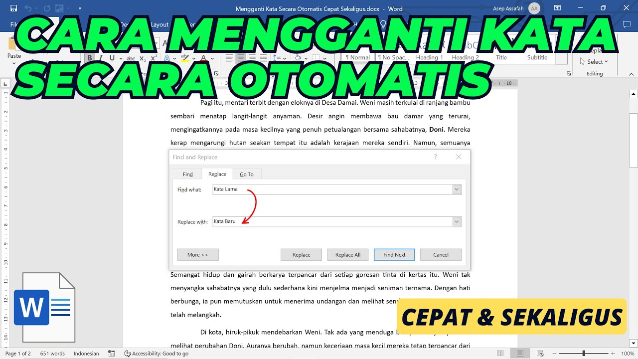 Cara Mengganti Kata di Word Secara Otomatis Cepat dan Sekaligus Cara Mengganti Kata di Word Secara Otomatis Cepat dan Sekaligus