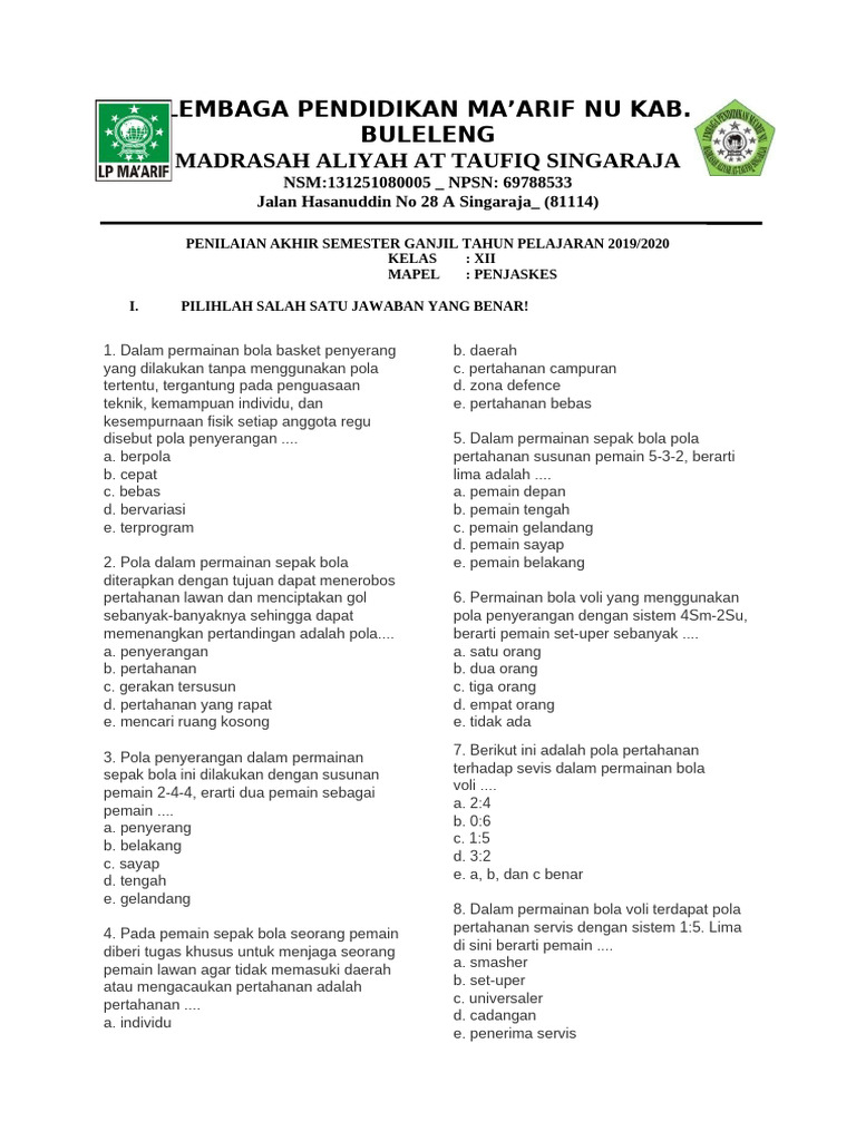 Terbukti Menambah Nilai! 5 Contoh Soal Penjas Kelas 12 Per Sub Bab 1 yang Wajib Kuasai