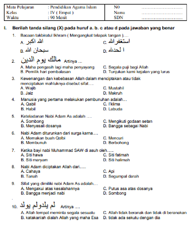 Ternyata Ini Dia 7 Contoh Soal Rangking 1 SD Kelas 4-6 Tentang Agama Islam yang Wajib Dikuasai Siswa di 2026