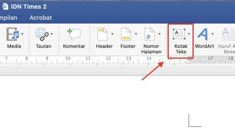 mengubah kotak di word cm