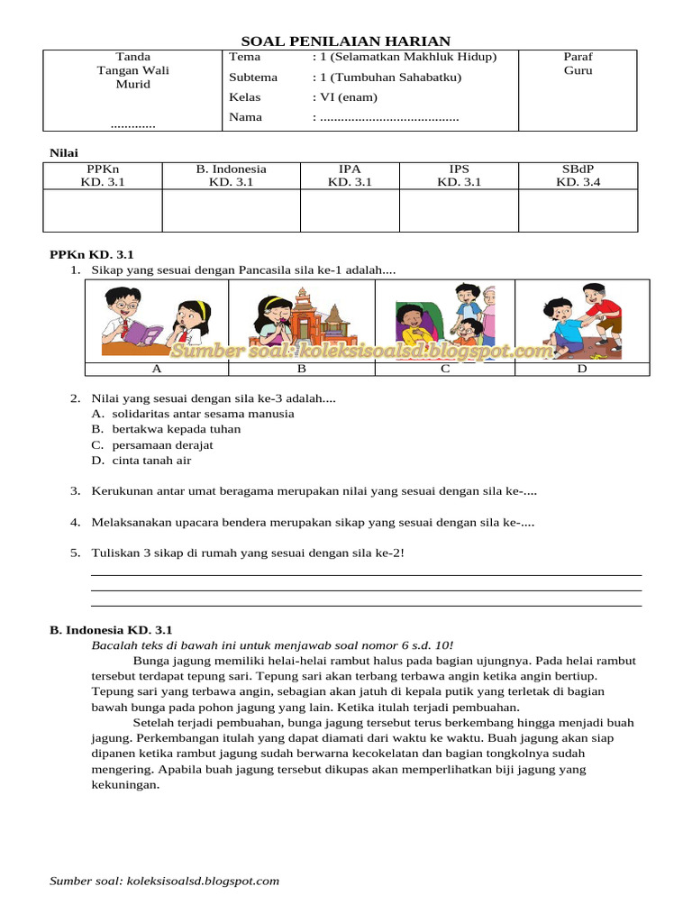 Rahasia contoh soal penilaian harian kelas 6 tema 1 subtema 1 untuk PTS Matematika 2026 Rahasia contoh soal penilaian harian kelas 6 tema 1 subtema 1 untuk PTS Matematika 2026