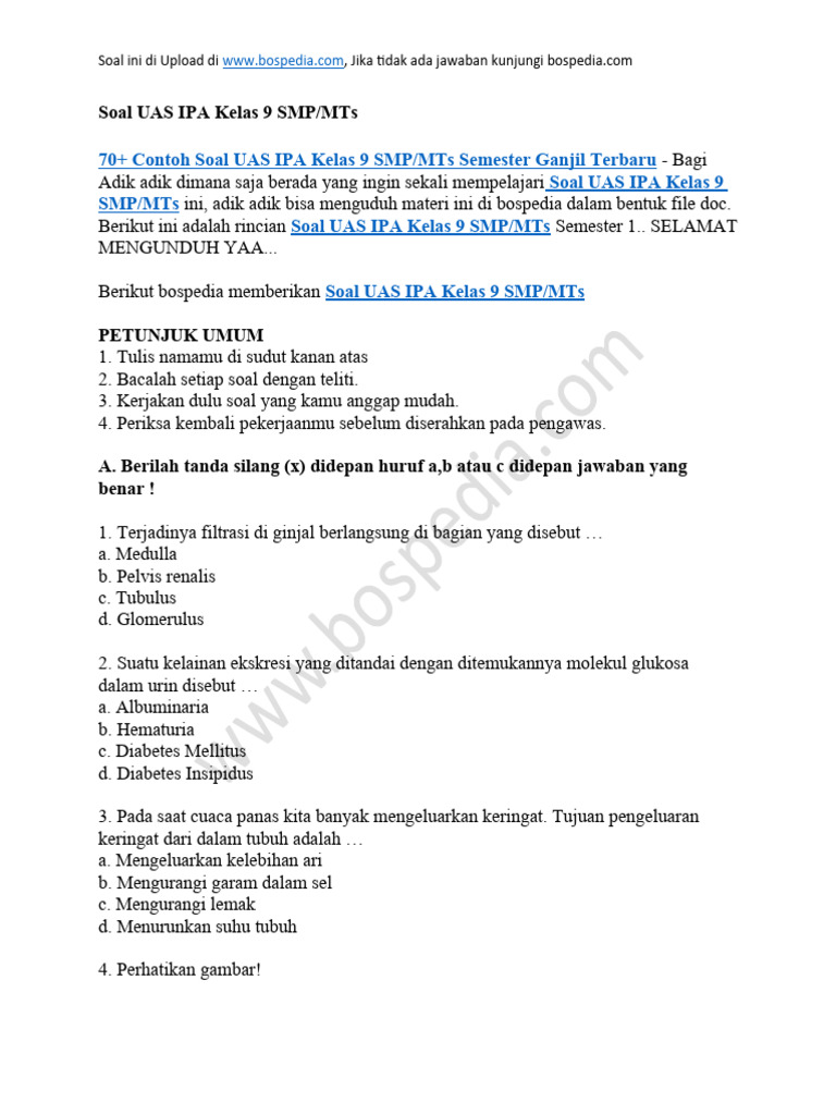 Rahasia contoh soal uas ipa kelas 9 semester 1 kurikulum 2013 Siap Garuda ke Final 2026 Rahasia contoh soal uas ipa kelas 9 semester 1 kurikulum 2013 Siap Garuda ke Final 2026