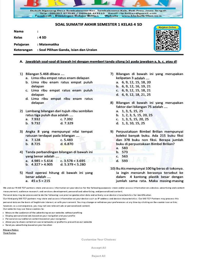 Terbukti 5 Cara Cepat Dapat Bank Soal Kelas 4 Semester 1 PDF Gratis Sebelum Terlambat Terbukti 5 Cara Cepat Dapat Bank Soal Kelas 4 Semester 1 PDF Gratis Sebelum Terlambat