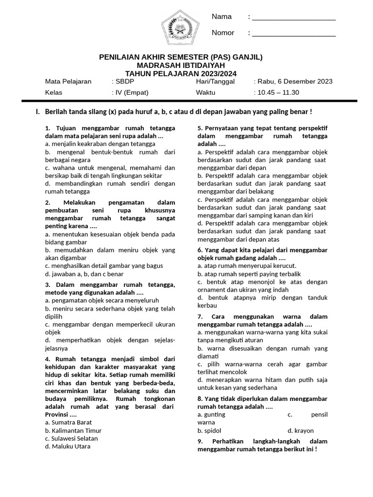 Terungkap! Soal SBDP Kelas 4 Semester 2 Tema 7 yang Bikin Anak Disabilitas Selamat Terungkap! Soal SBDP Kelas 4 Semester 2 Tema 7 yang Bikin Anak Disabilitas Selamat